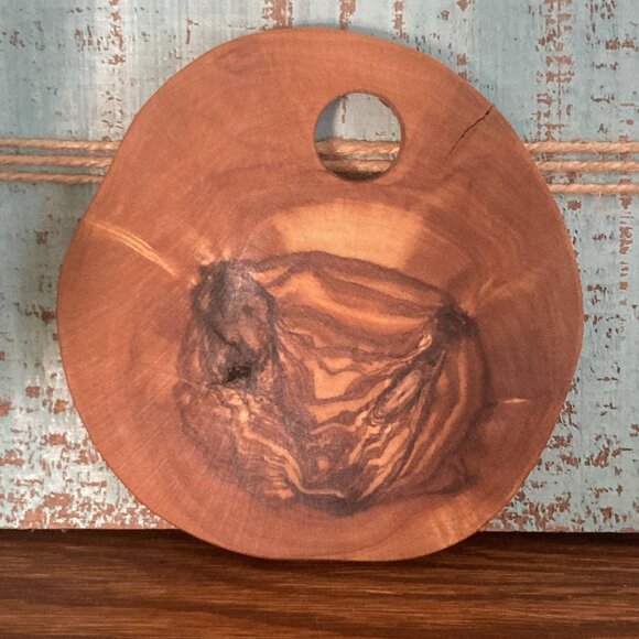 Olive Wood Rustic Natural Coaster Set of 6 with Holder Hand Made - Picture 7 of 16